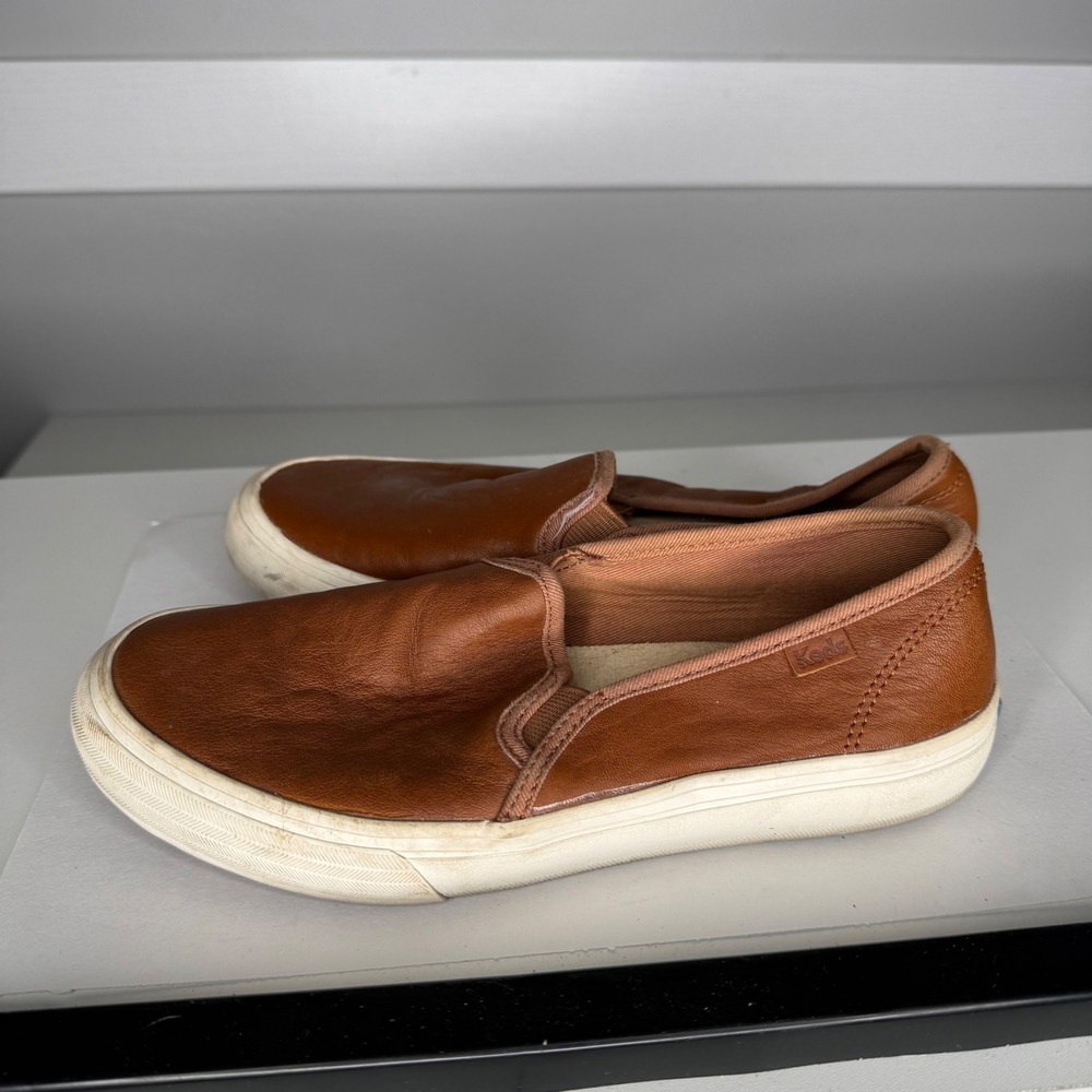 Keds Slip On‎ Sneakers Womens Size 6 Brown Leather WH63968 Dream Foam